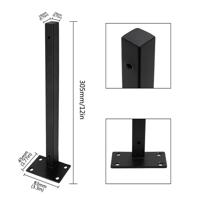 Luomorgo- 4 Pcs 8 Floating Shelf Bracket Stainless Steel Heavy