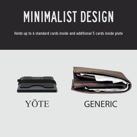 YÖTE Slim Modern Minimalist Wallet RFID Blocking Metal Credit Card Case Wallet for Men, Pop Up Safecard Mens Wallet (Army Green)