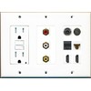 RiteAV 15A GFCI Outlet 2 HDMI Cat6 Composite 3.5mm Phone