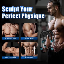 EAST MOUNT Twister Arm Trainer 20–110 lbs Adjustable Chest Exerciser for Men Portable Upper Body Strength Training Tool for Home Workout Equipment for Biceps Triceps Shoulders Chest