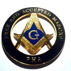 Masonry Masonic  Black And Gold  PHA Masons Cut Out  High Quality Car Emblem