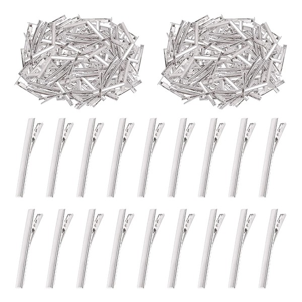 Swpeet 200Pcs 2.6inch - 6.5cm Alligator Hair Clips Kit, Perfect for Metal Duck Bill Hair Clips Flat Top Single Prong Hairpins for Hair Styling DIY Accessories