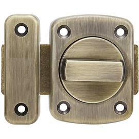 ZiYuya Bathroom Toilet Door Lock Latch, Rotate Bolt Gate Latch Sliding Door Lock, Bar Barn Door Latch for Wine Cabinet Closet Window Swivel Lock Door Lock Latch (Green Bronze)