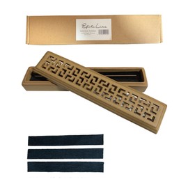 Incense Holder [Feng Shui Money Luck] Horizontal Mount with Lid, Safe, Stylish, Simple, Interior, Splatterless, Incense Burner, Ash Won't Fly, Pottery Incense Holder (Light Brown)