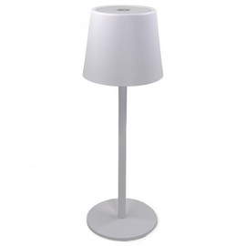 kabellose LED-Tischlampe LED Akku-Tischleuchte mit Touch-Schalter, dimmbar kabellos tragbar, Leselampe Nachttischlampe für Wohnzimmer, Schlafzimmer, Schreibtisch, Lesen (Weiß - Fuß rund - 26 cm)