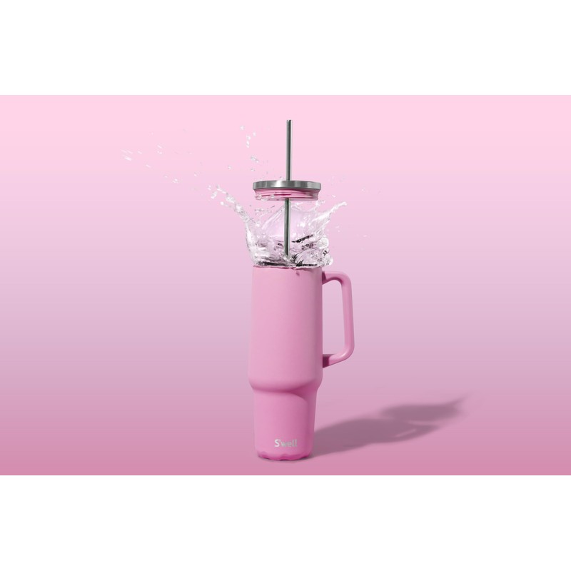 S'well Tumbler XL, Reusable Drink Cup with Straw, Three-Layer Stainless