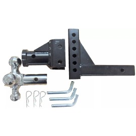 EAGLE KING PRODUCTS Swivel Triple Ball Tri-Ball Adjustable Trailer Drop Tow Hitch Mount 2" Receiver