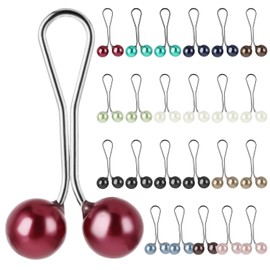 Mabor 24Pcs Hijab Pins for Women Colored Hijab Clips Cute Colored Faux Pearl Safety Pins for Hijab Stainless Steel U Shape Hijab Safety Pins for Muslim