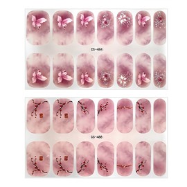 28 Stück Gel Nagellack Aufkleber, Gel-Nagelaufkleber, Gel Nail Stickers, Gellack Wraps für Nagel für Damen Mädchen Dekoration Nageldesign (C)