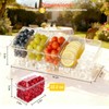 Large Ice Chilled Condiment Caddy，Chilled Condiment Containers Server with Lids