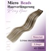 LaaVoo Microbead Real Hair Extensions Brown Blonde 45 cm Micro