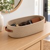Oval Woven Fabric Storage Basket in White – Multifunctional Bathroom