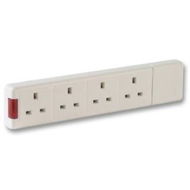 Pro Elec PELB1515 4-Gang Socket 13A 240V White
