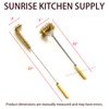SUNRISE Fryer Brush with Long Handle (Brass, L, Double Brush,