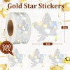 Silver Star Stickers,1 inch Holographic Star Stickers Roll for Kids