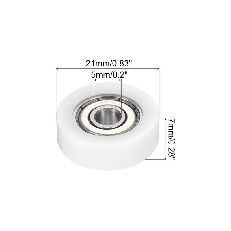 PATIKIL Nylon Pulley Wheels 5x21x7mm Set of 6 608zz Bearing