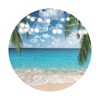 Laeacco 7.2x7.2ft Tropical Beach Round Backdrop Cover Seaside Ocean Palm