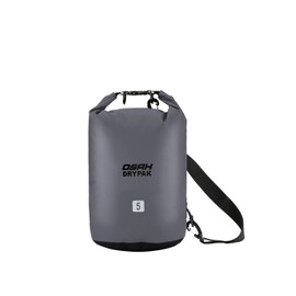OSAH DRYPAK Waterproof Dry Bag Carrier Case Sea Waterproof Bag Water-Resistant 5L/10L/20L Shoulder Strap Adjustable Kayak Fishing Water Sports Rafting, GRAY, 5 l, Japanese