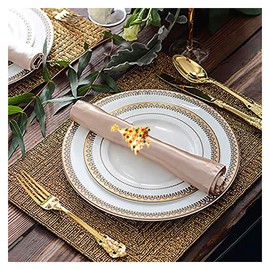 Gold Christmas Xmas Tree Napkin Rings,6 PCS Metal Alloy Serviette Buckles Holder for Thanksgiving, New Year,Christmas Dinner Parties