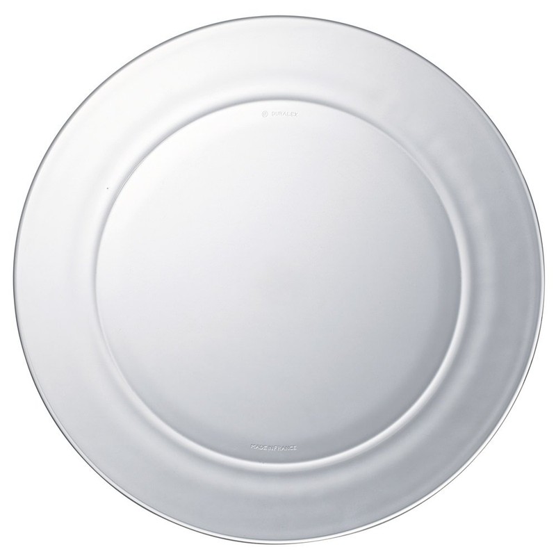 Duralex Lys Clear Glass 11 Inch Dinner Plate, Set Of