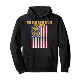 USS Blue Ridge LCC-19 Amphibious Command Ship Veteran Pullover Hoodie