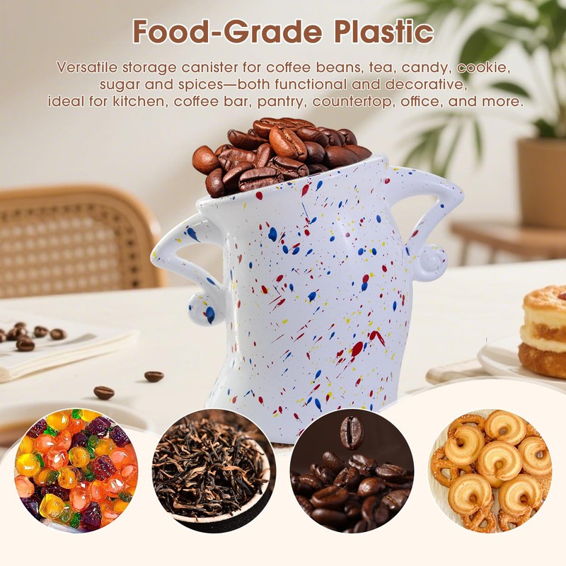 GUAOOYY Canister with Attitude, 27OZ Plastic Coffee Canister with Lid,