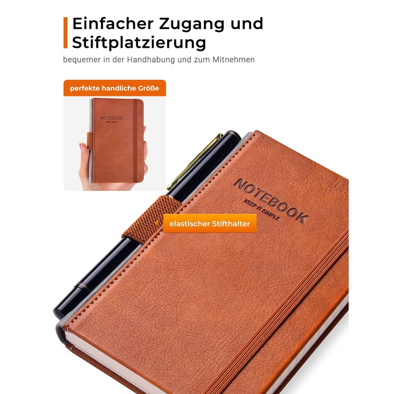 AISBUGUR Notebook A6 Pack of 2 Small 9 x 14