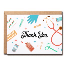 EruditeGifts Thank You Card - Premium Medical Greeting Card for Healthcare Professionals - Nurse Card, Doctor Card, Includes Envelope - 5 x 7 inches