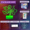 POSSHE Octopus Night Light, 3D Illusion Night Light Lamp, Octopus