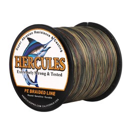Hercules Super Cast 500M 547 Yards Braided Fishing Line 70 LB Test for Saltwater Freshwater PE Braid Fish Lines Superline 8 Strands - Camo, 70LB (31.8KG), 0.44MM
