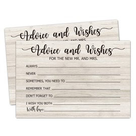 FARHTINANFX 50 Advice and Wishes for the new Mr and Mrs, Bride and Groom Weddings, Bridal Showers, Marriage Advice Cards(4" x 6")