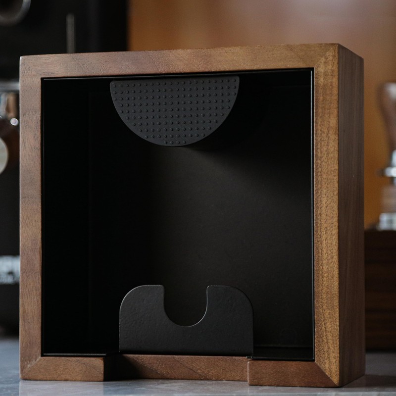KNODOS Wooden Espresso Knock Box Walnut Dump Bin for Coffee