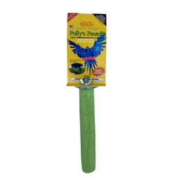 Polly's Pastels Nail Trimming & Beak Conditioning Safety Perch for Cockatiels, Cockatoos, Macaws, Parakeets, Budgies, Parrots and All Other Birds (Green, Medium-1 1/4" Dia. x 8" Long)