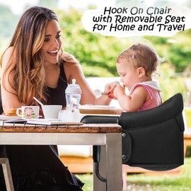 Hook On Chair,Portable Baby Feeding Seat Attached to Table,Clip on High Chair with Fold-Flat Storage Bag,Easy Clean Fast Table Chair for Home and Travel,Tight Fixing and Anti Drop Toddler High Chair.