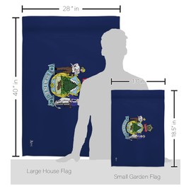 Americana Home & Garden Maine Garden House Flag Set Americana States American Territories Republic Country Particular Area Decoration Banner Small Yard Gift Double-Sided, Made in USA
