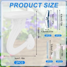 NQEUEPN 2pcs Ceiling Hooks, Zinc Alloy Ceiling Hanging Hook White Drop Ceiling Hooks for Hanger Indoor Plants Birdcage Lanterns