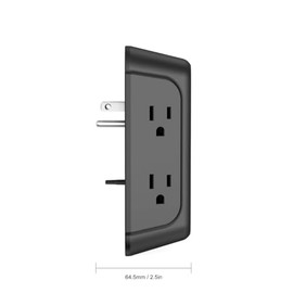 KELEK MULTICONTACTO DE Pared C/6 Salidas 127V, 2 USB A Y 1 USB C - Negro (Negro)