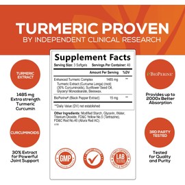 Blanca Cápsulas blandas de curcumina de cúrcuma Curcuminoides de alta absorción con pimienta negra De Natures Nutrition 120 cápsulas blandas vegetales