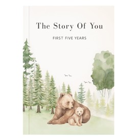 Baby Memory Book for Boy or Girl and 2 Ink Pads Kit, Baby Book Keepsake First 5 Years, Gender Neutral Baby Scrapbook, Baby Journal, Baby Photo Album, Pregnancy Journal and Baby Milestone Book