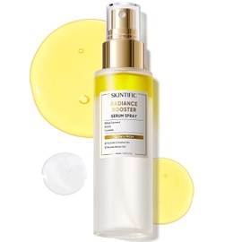 SKINTIFIC Radiance Booster - Suero en aerosol hidratante con fermento bífida y escualano, suero brillante para piel radiante, calma la piel, cuidado de la piel vegano, niebla todo en uno, 3.3 onzas líquidas