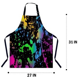 BGBDEIA Colorful Paint Splash Apron, Unisex Adjustable Cooking Apron, Waterproof for Home Kitchen, Restaurant, Coffee House