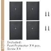 Myard PS446-B 4x4x6 Inches Post Protector with Screws, Inner Size