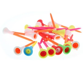 Rubber Cushion Top Plastic Golf Tees Mixed Colors Pack of 50pcs (3-1/4")