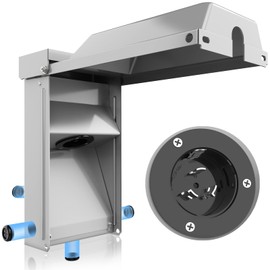 HUBRV Heavy Duty Pre-Drilled 50 Amp Generator Inlet Box 3R NEMA SS2-50P Big Spac for 3-Prong Generator Cord 125/250V 3750/7500W 50a Power ETL Listed Waterproof for Outdoor