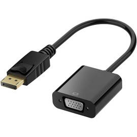 YOU ER MEI Adaptador DisplayPort DP a VGA,1080P Compatible con computadora, computadora de Escritorio, portátil, PC, Monitor, proyector, HDTV
