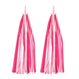 2Pcs Kids Bike Handlebar Streamers Tassels Gradient Pink Scooter Bicycle, Tricycle Handle Bar Grips, Bike Bell Accessories, Colorful Ribbons for Kids and Girls Boys