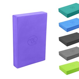 Yoga-Mad EVA Yoga Block, Set of 2, High Density Non Slip Block for Yoga, Pilates and Home Workouts, 30cm x 20cm x 5cm