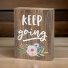 Inspirational Wood Grain Mini Block Sign, 4" (Keep Going)