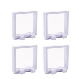 Alpha Depot Display Stand Acrylic Key Chain Rubber Strap Figure Card Display Display Storage (White, 11*11 x 4pcs)