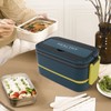 Double Layer Bento Box 316 Stainless Steel Compartment Portable Lunch